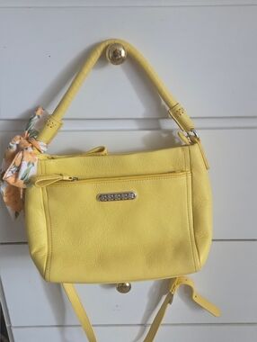 Brighton Yellow Shoulder Bag with Gold Hardware